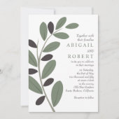 Olivenzweig Mittelmeercharme QR Code Hochzeit Einladung (Vorderseite)