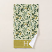 Olivenzweig-Monogramm-Initial Badhandtuch Set (Handtuch)