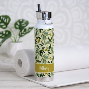 Olivenzweig-Monogramm-Name Trinkflasche