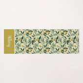 Olivenzweig-Monogramm-Name Yogamatte (Rückseite (Horizontal))
