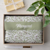 Olivenzweig Name Monogramm Salbeigrün Seidenpapier (Geschenk)