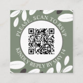 Olivenzweig, QR-Code UAWG Mittelmeerhochzeit Begleitkarte (Vorderseite)