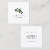 Olivenzweig Quadratische Visitenkarte (Vorne/Hinten)