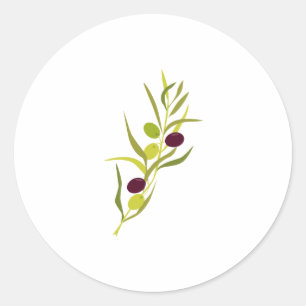 Olivenzweig Runder Aufkleber