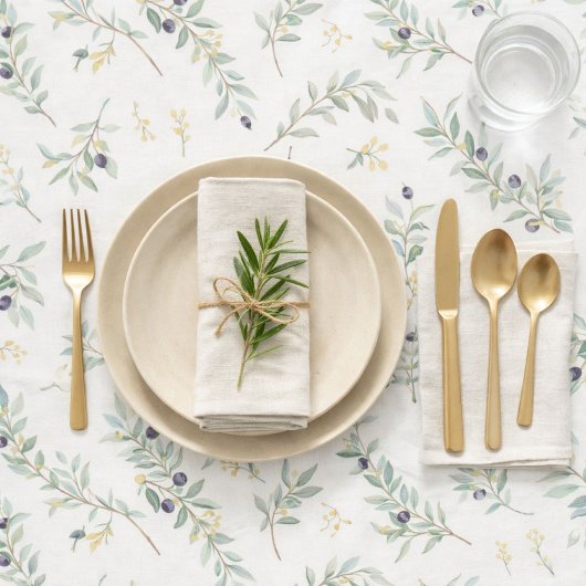 Olivenzweig Rustikal Grün Tischdecke