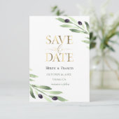 Olivenzweig | SAVE THE DATE Einladung (Stehend Vorderseite)