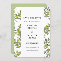 Olivenzweig Save the Date Einladung