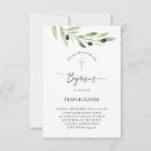 Olivenzweig Taufen Einladung (Vorderseite)