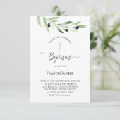 Olivenzweig Taufen Einladung (Stehend Vorderseite)