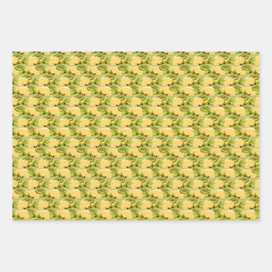 Olivenzweig und gelbes Käsemuster Geschenkpapier Set (Vorderseite 2)