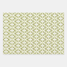 Olivenzweig und gelbes Käsemuster Geschenkpapier Set