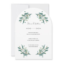 Olivenzweig Wasserfarbe Elegante Bogen Hochzeit