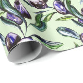 Olivenzweig Wasserfarbenmuster  Geschenkpapier (Rolleneckpunkt)