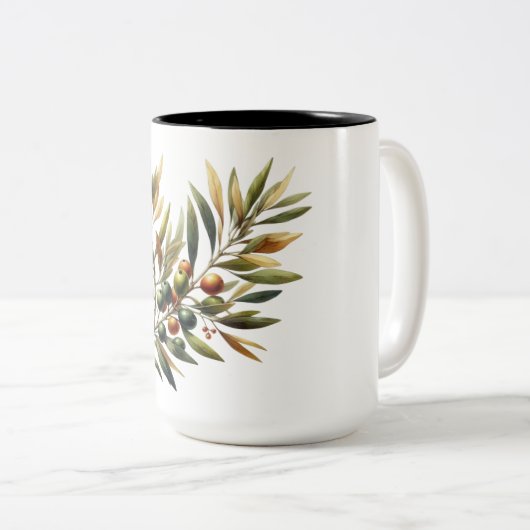 Olivenzweig Zweifarbige Tasse (VorderseiteRechts)