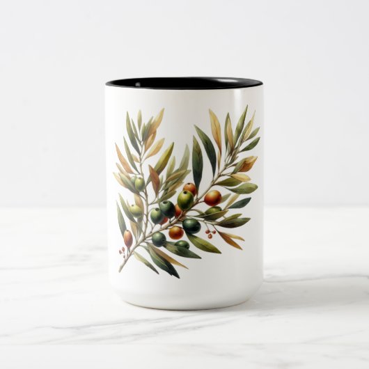 Olivenzweig Zweifarbige Tasse (Mittel)