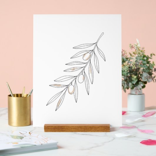 Olivenzweigblatt  acrylschild (Hochzeit)