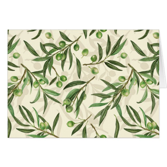 Olivenzweige Aquarell (Vorderseite (Horizontal))