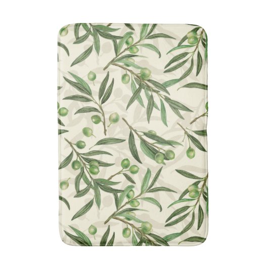 Olivenzweige Aquarell Badematte (Vorderseite Vertikal)