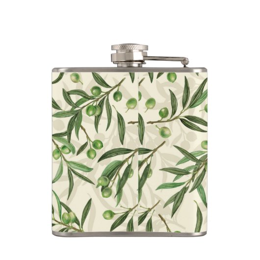 Olivenzweige Aquarell Flachmann (Rückseite)