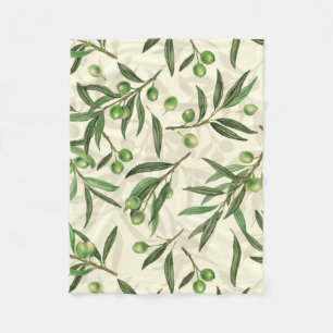 Olivenzweige Aquarell Fleecedecke