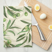 Olivenzweige Aquarell Geschirrtuch (Viertel Falte)