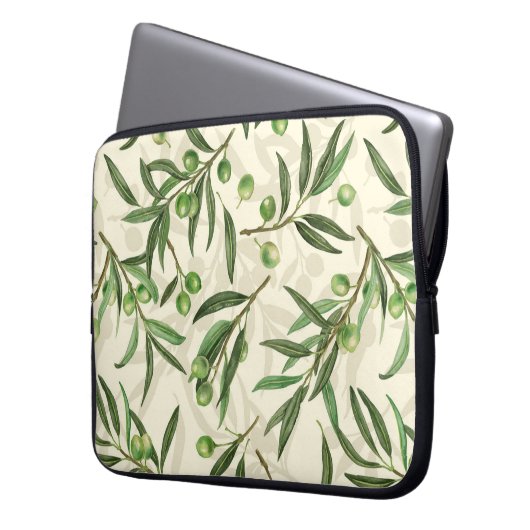Olivenzweige Aquarell Laptopschutzhülle (Vorderseite Links)