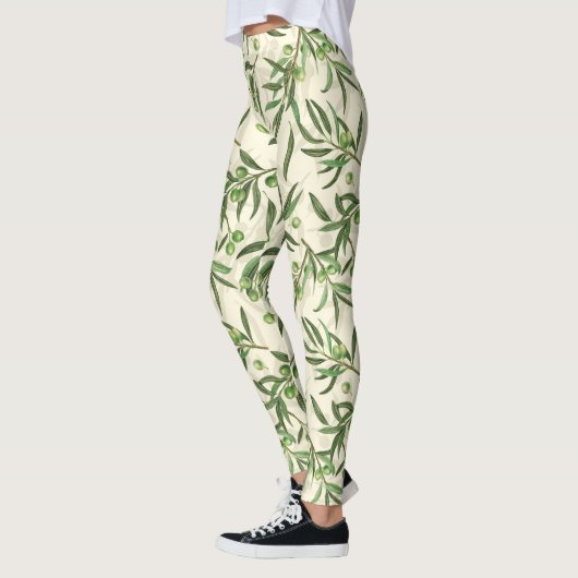 Olivenzweige Aquarell Leggings (Links)