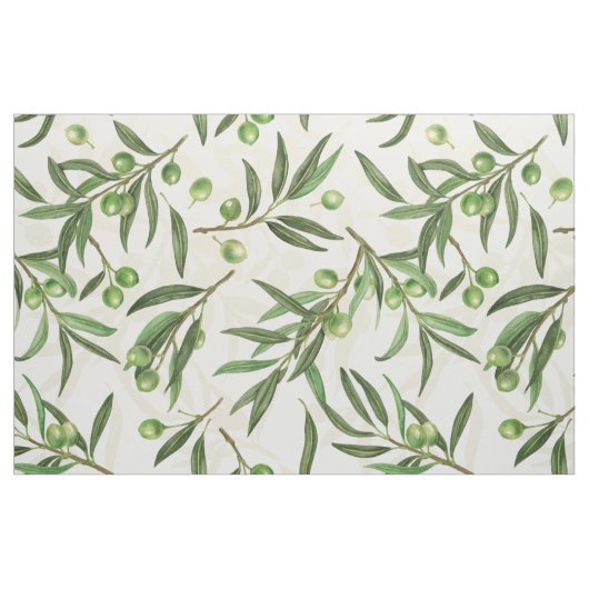 Olivenzweige Aquarell Stoff (Fat Quarter (45,7 x 55,9 cm))