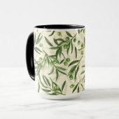 Olivenzweige Aquarell Tasse (Vorderseite Links)