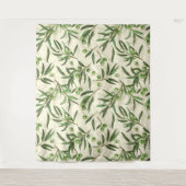 Olivenzweige Aquarell Wandteppich (Vorderseite)