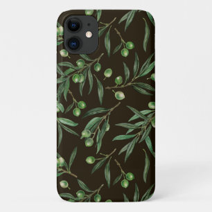 Olivenzweige Aquarellfarben auf schwarz Case-Mate iPhone Hülle