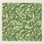 Olivenzweige auf Honigtau Schal<br><div class="desc">Handbemaltes, nahtloses Aquarell mit Olivenzweigen</div>