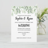 Olivenzweige Hochzeitseinladung Einladung (Stehend Vorderseite)