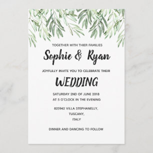 Olivenzweige Hochzeitseinladung Einladung