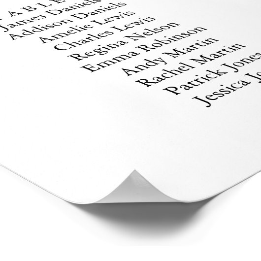 Olivenzweige. Hochzeitskartentabelle Poster (Ecke)