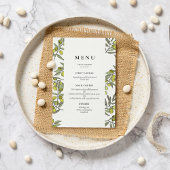 Olivenzweige im Rahmen der Hochzeit Menükarte