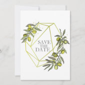 Olivenzweige Natur Grüne Botanische Hochzeit Save The Date (Vorderseite)