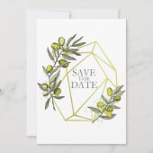 Olivenzweige Natur Grüne Botanische Hochzeit Save The Date (Vorderseite)