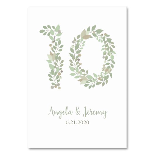 Olivenzweige Nr. 10 Tischnummer (Vorderseite)