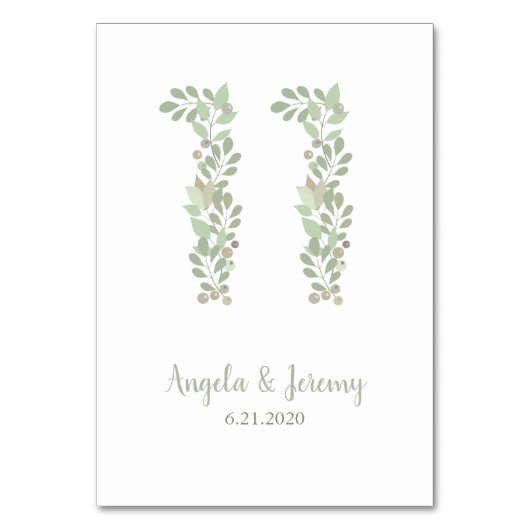 Olivenzweige Nr. 11 Tischnummer (Vorderseite)