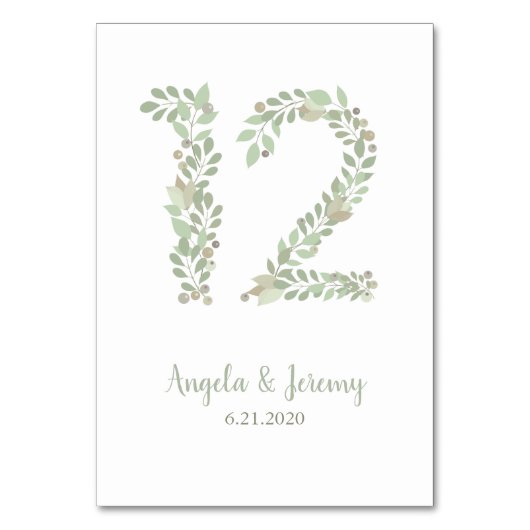 Olivenzweige Nr. 12 Tischnummer (Vorderseite)