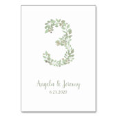 Olivenzweige Nummer 3 Tischnummer (Rückseite)