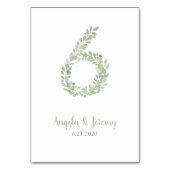 Olivenzweige Nummer 6 Tischnummer (Rückseite)