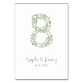 Olivenzweige Nummer 8 Tischnummer (Rückseite)