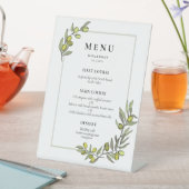 Olivenzweige rahmen Hochzeitsmenü Sockelschild (In Situ)