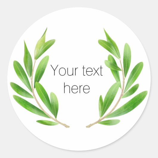 Olivenzweige Runder Aufkleber (Vorderseite)