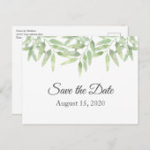 Olivenzweige. Sommerhochzeit Das Datum retten Postkarte (Vorne/Hinten)