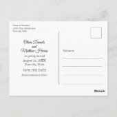 Olivenzweige. Sommerhochzeit Das Datum retten Postkarte (Rückseite)