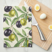 Olivenzweige und Oliven von Natasha Us Geschirrtuch (Viertel Falte)