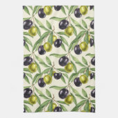 Olivenzweige und Oliven von Natasha Us Geschirrtuch (Vertikal)